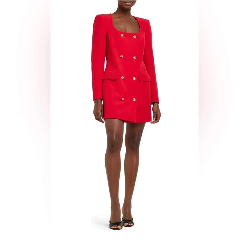 River Island Double Breasted Blazer Dress, Red Size 14 US 🌹18UK - Picture 2 of 6